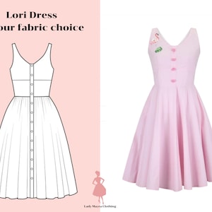 LORI CUSTOM MADE Dress in Your Choice of Fabric Vintage Dress Pinup Dress Retro Dress Summer Dress Prom Cocktail Dress Party Dress 50s Dress