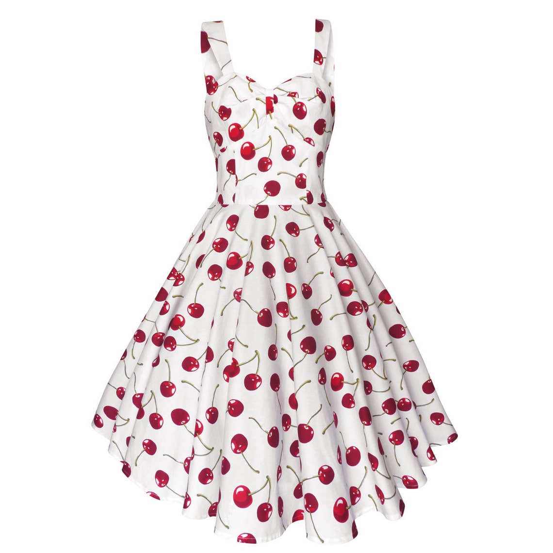 Red Cherry Dress Cherries Dress Summer Dress Rockabilly - Etsy