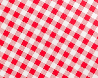 Cotton Fabric Red Gingham - By the Yard #CT013