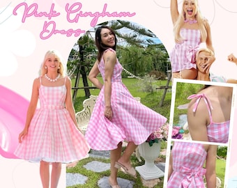50s Pink Plaid Dresses for Women Pink Gingham Dress Sweetheart Vintage  1950s Cocktail Party Swing Dress Patchwork Pinup Halter Dresses Pink  Checkered Dress Tea Party Rockabilly Prom Dress Pink-Check S at
