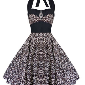 Plus Size Leopard Dress Animal Print Dress Vintage Dress Halloween Dress Rockabilly Dress Pin Up Dress Retro Dress Steampunk 50s Party Dress
