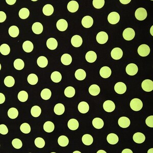Neon Green Polka Dot Fabric 100% Cotton Fabric for CUSTOM ORDER or by the YARD - Floral Fabric Halloween Fabric Gingham Fabric Mask Fabric