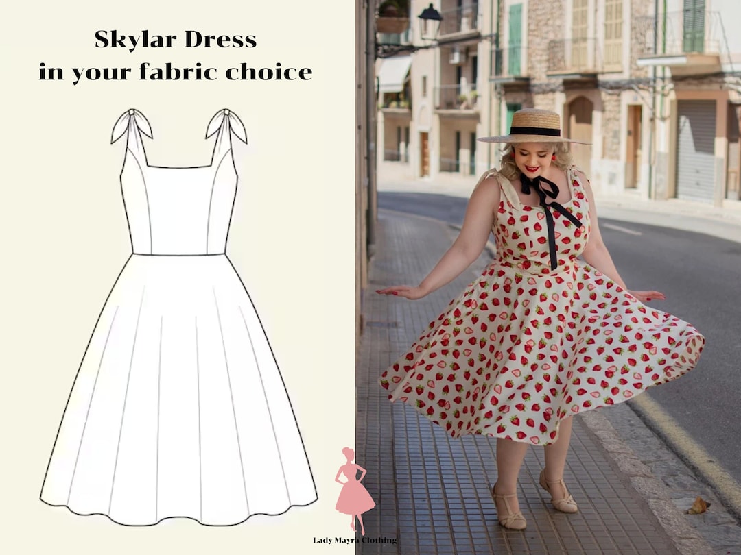 SKYLAR CUSTOM MADE Dress in Your Choice of Fabric Vintage Dress Pin up ...