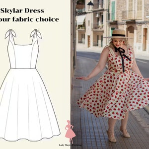 SKYLAR CUSTOM MADE Dress in Your Choice of Fabric Vintage Dress Pin up Dress 50s Dress Bridesmmaid Dress Party Dress Prom Dress Plus Size