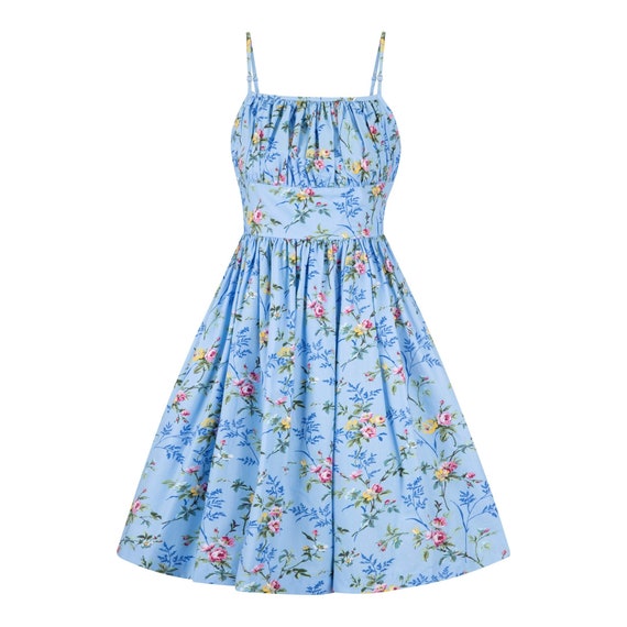 Blue Floral Dress Vintage Dress Blue Bridesmaid Dress 60s - Etsy