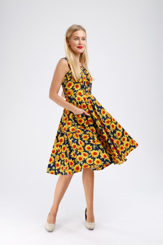 vintage sunflower dress