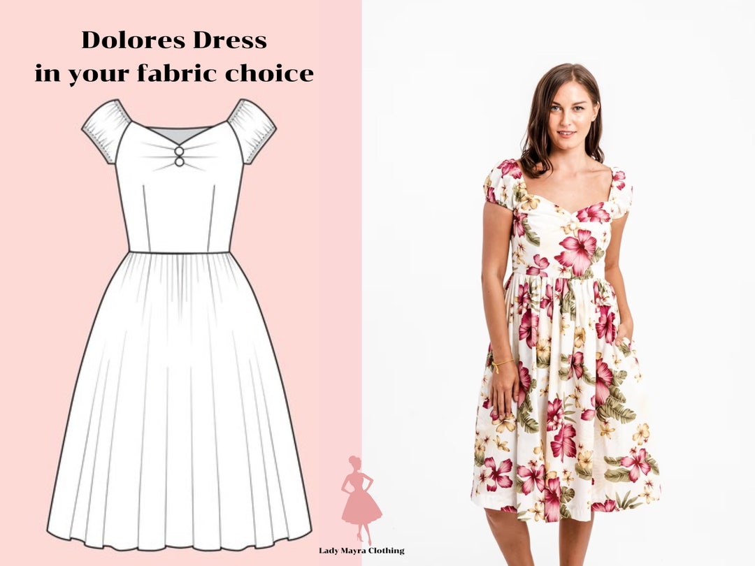 DOLORES CUSTOM MADE Dress in Your Choice of Fabric Vintage - Etsy