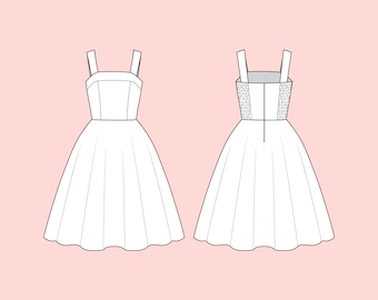 Vestido de estilo vintage hecho a medida, elige tela, talla grande, estilo de falda, largo