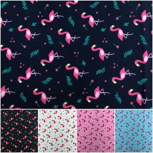 Flamingo Fabric 100% Cotton Fabric for CUSTOM ORDER or by the YARD - Flamingo Print Animal Fabric Face Mask Fabric Cotton Mask Fabric