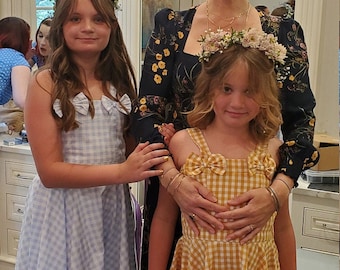 Gingham Girls Dress, Matching Mother Daughter Outfit