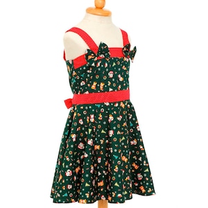 Green Christmas Dress Girls Dress Christmas Outfit Holiday Dress Girls Christmas Dress Party Dress Sandy Dress Festive Dress