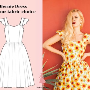 BERNIE CUSTOM MADE Dress in Your Choice of Fabric Vintage Dress Pinup Dress Retro Dress Summer Dress Bridesmmaid Dress Party Dress 50s Dress