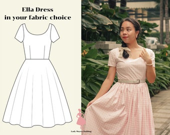 ELLA CUSTOM MADE Dress in Your Choice Of Fabric Vintage Dress Bridesmmaid Dress 50s Party Dress Prom Dress Plus Size Clothing Made To Order