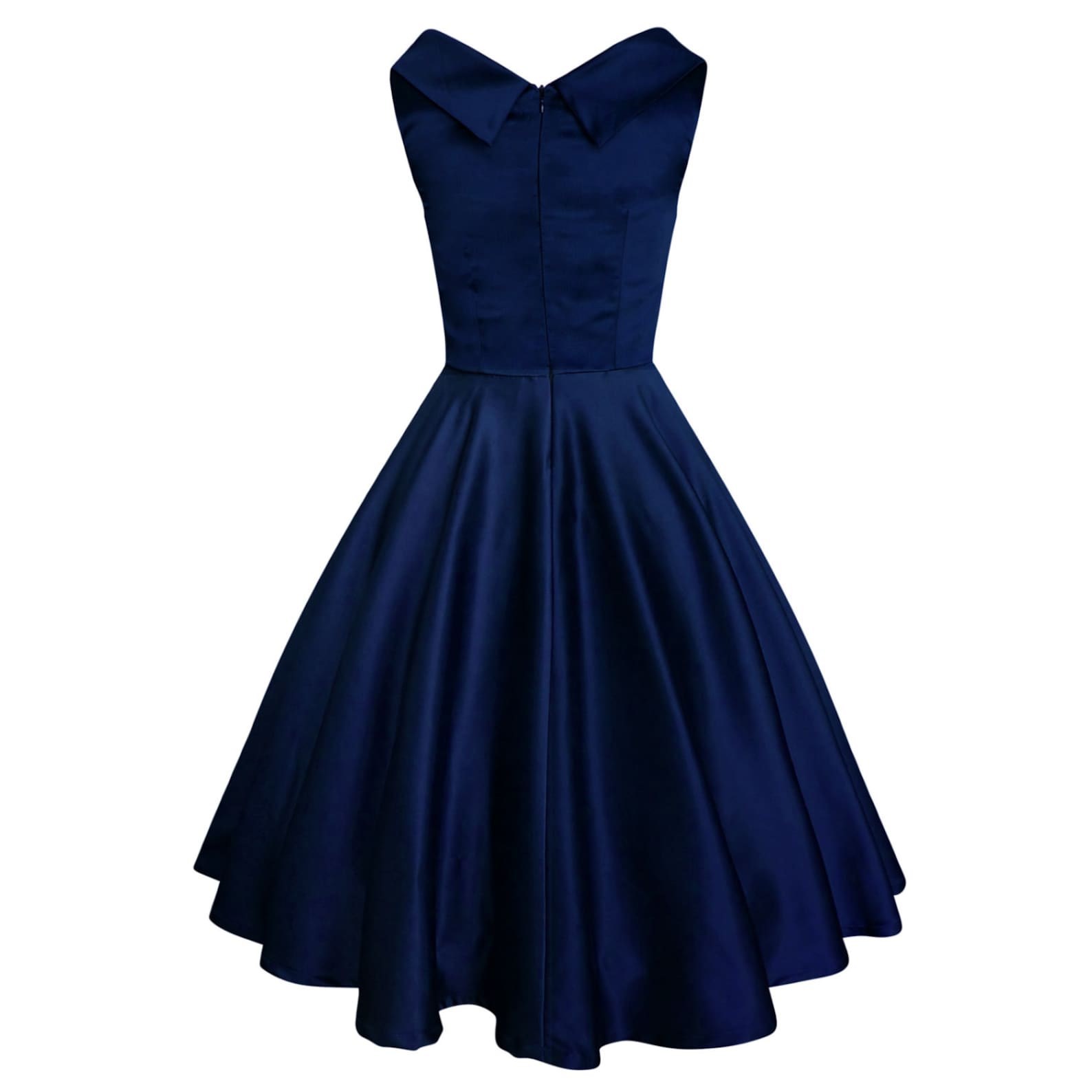 Navy Blue Satin Dress Navy Dress Vintage Dress Navy Bridesmaid - Etsy