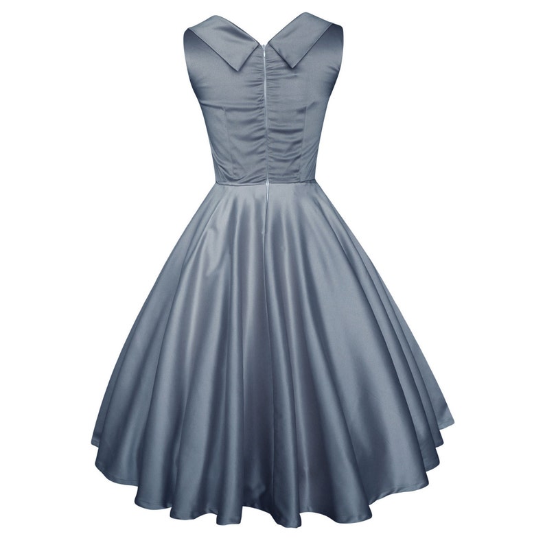 Grey Satin Dress Gray Dress Vintage Dress Grey Bridesmaid | Etsy