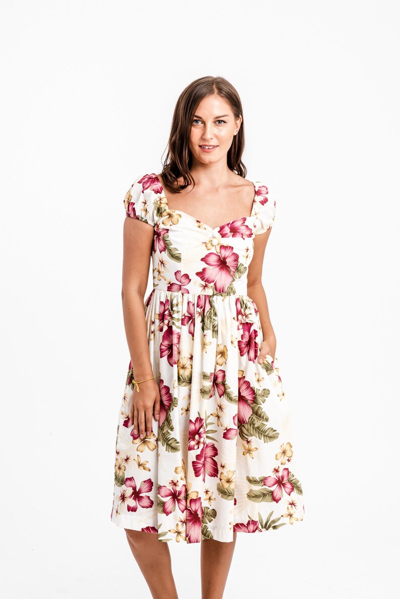 Palm Leaf Hawaiian Print Bodycon Dress