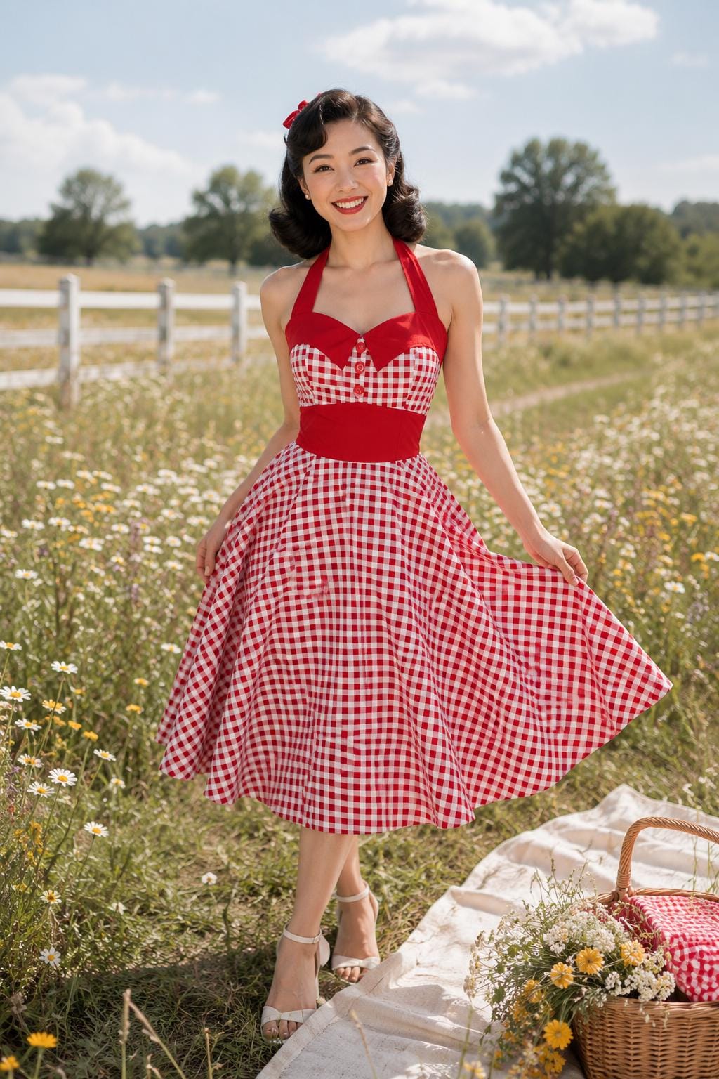 red gingham halter marcie dress dresses for backyard wedding