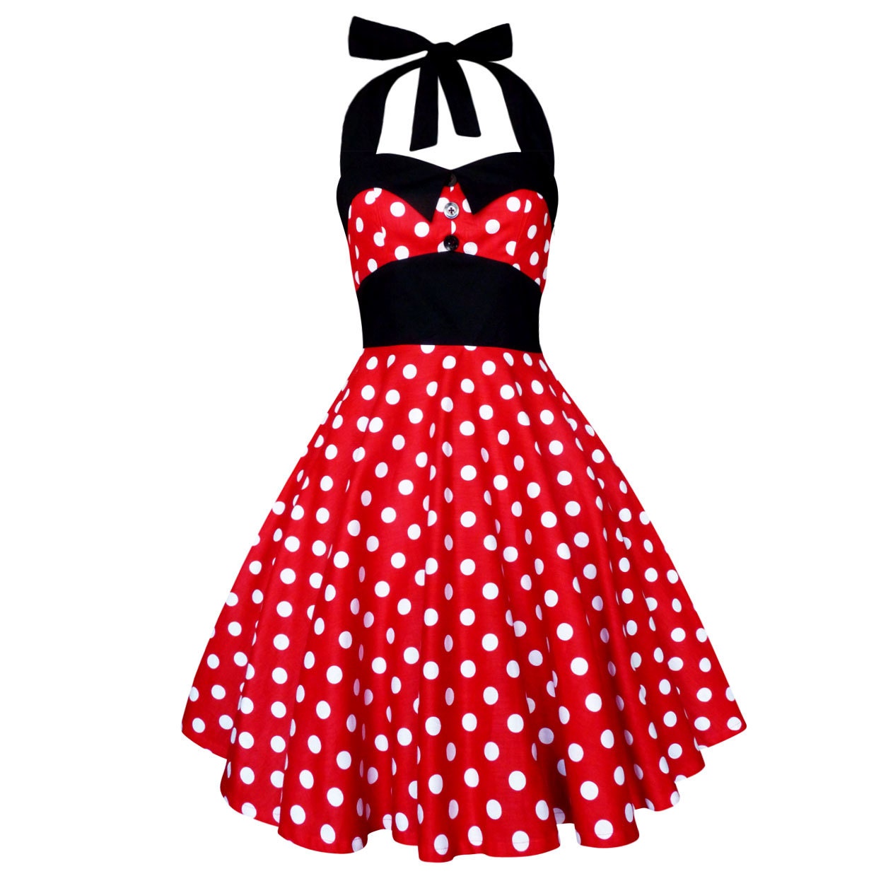 Mickey Mouse Minnie Mouse Dress Disney Dress Red Polka Dots - Etsy