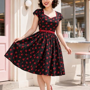 1950s holiday dresses Retro Stage Vintage Christmas Swing Dress Wash inside out 2 1950s Dresses — Canned Ham