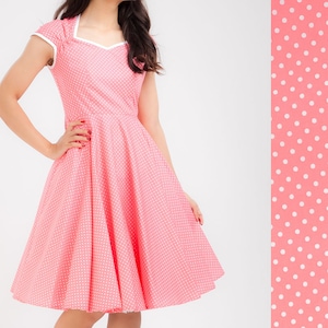 Pink Polka Dot Dress Valentines Dress Vintage Dress Pinup Dress Retro Dress Rockabilly Dress Party Dress Prom Dress Swing Dress 50s Dress