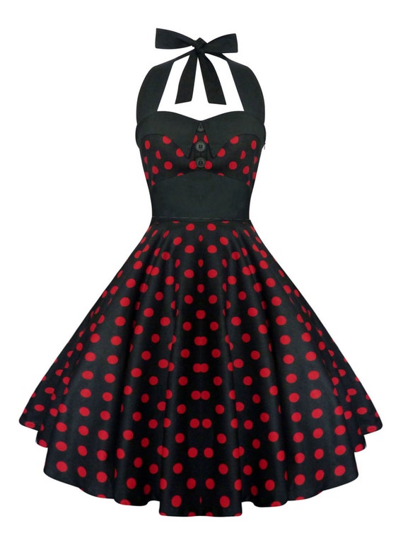 red dress black polka dots