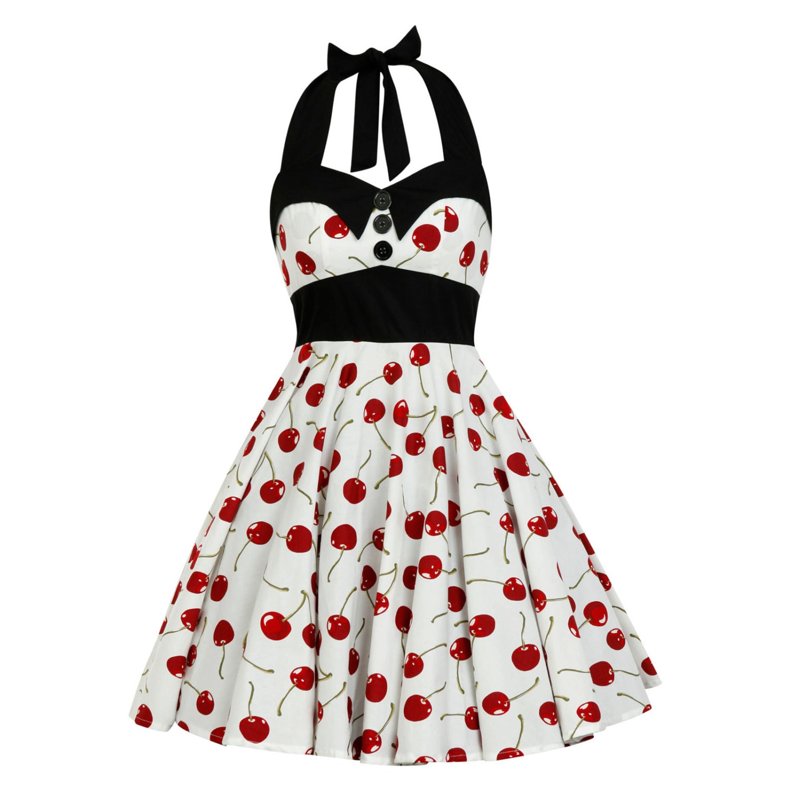 Red Cherry Dress Summer Dress Cherries Fruit Print Vintage Etsy