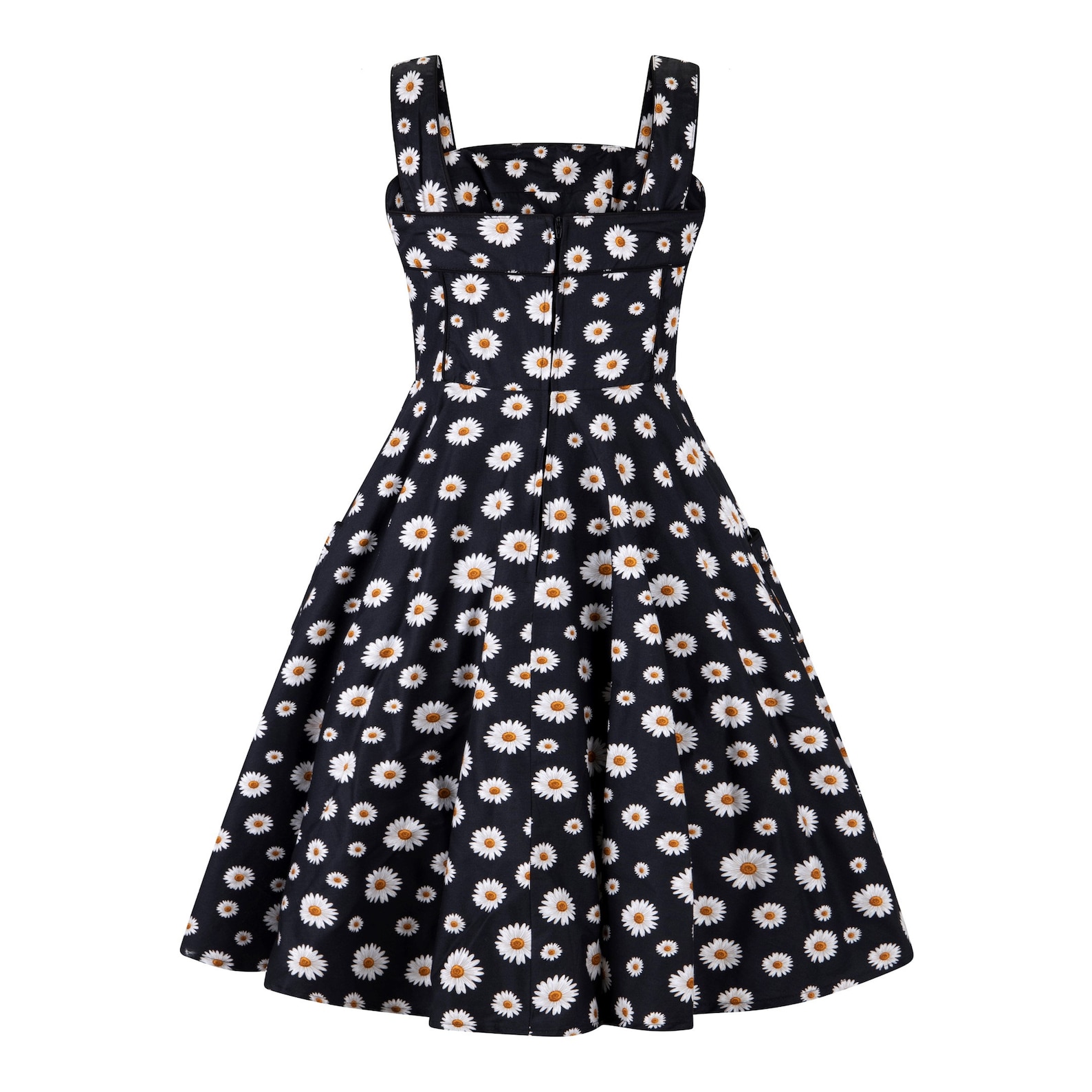 Black Daisy Flower Dress Daisy Dress Summer Dress Vintage Etsy