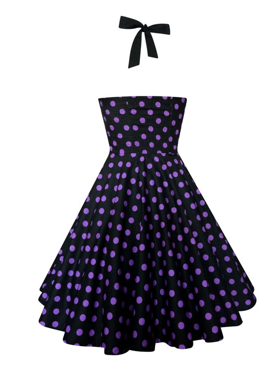 purple polka dot dress
