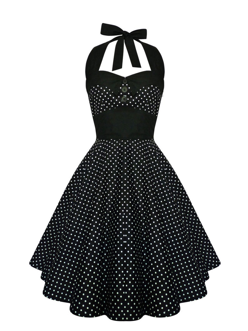 The Polka Charm Black Dress