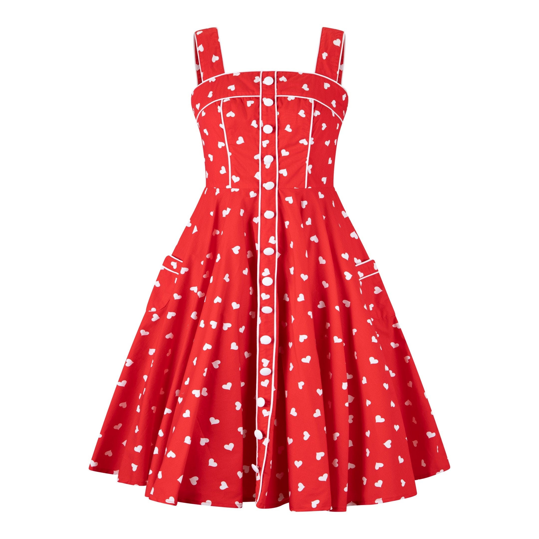 Red Heart Dress Red Dress Valentine's Day Dress Summer Etsy