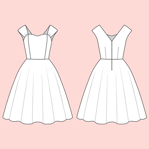 ADELE CUSTOM MADE Dress in Your Choice of Fabric Vintage Etsy