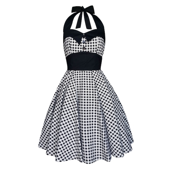 Black and White Plaid Dress Checkered Tartan Dress Vintage | Etsy