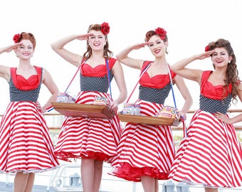 USA Flag Dress Independence Day Dress 4th of July Dress USA Dress Patriotic Dress Vintage Dress Swing Dress 50s Rockabilly Dress PinUp Dress