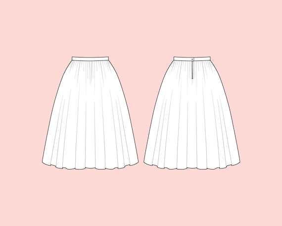 gathered skirt sketch