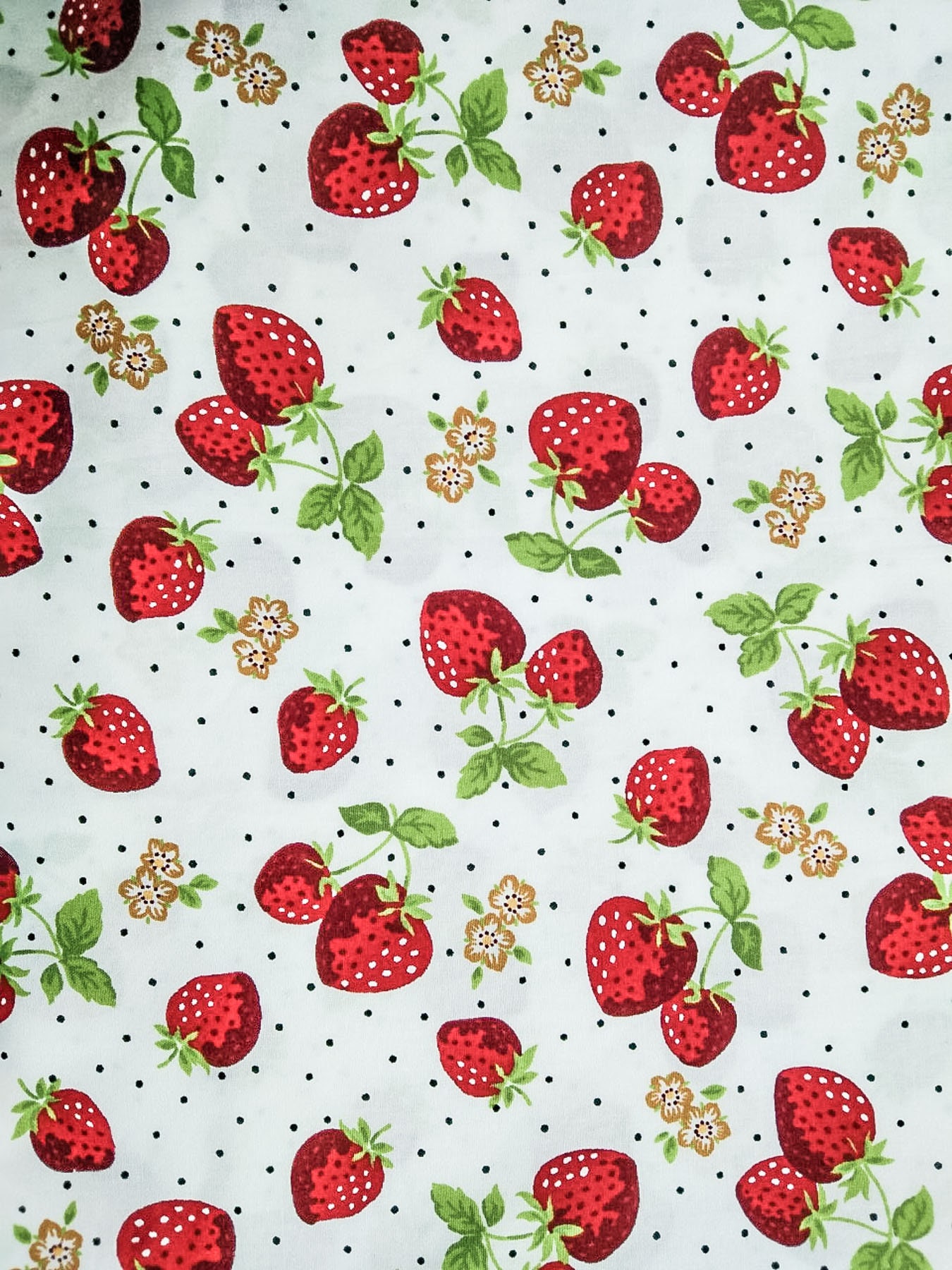 Strawberry Fabric 100% Cotton Fabric for CUSTOM ORDER or by the YARD -  Floral Fabric Polka Dot Fabric Gingham Fabric Fruit Fabric Face Mask