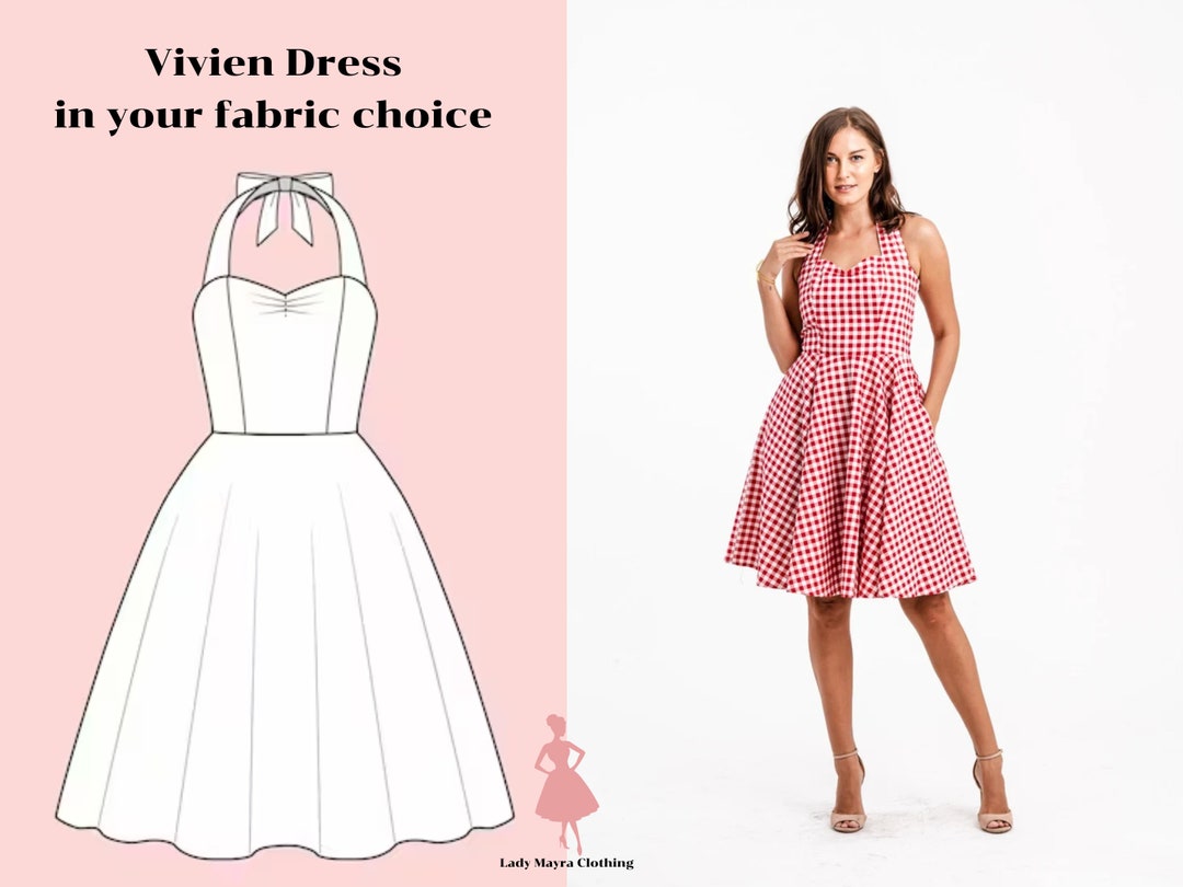VIVIEN CUSTOM MADE Dress in Your Choice of Fabric Vintage - Etsy