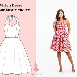 VIVIEN CUSTOM MADE Dress in Your Choice of Fabric! Vintage Dress Pinup Dress 50s Dress Swing Dress Retro Dress Summer Dress Rockabilly Dress