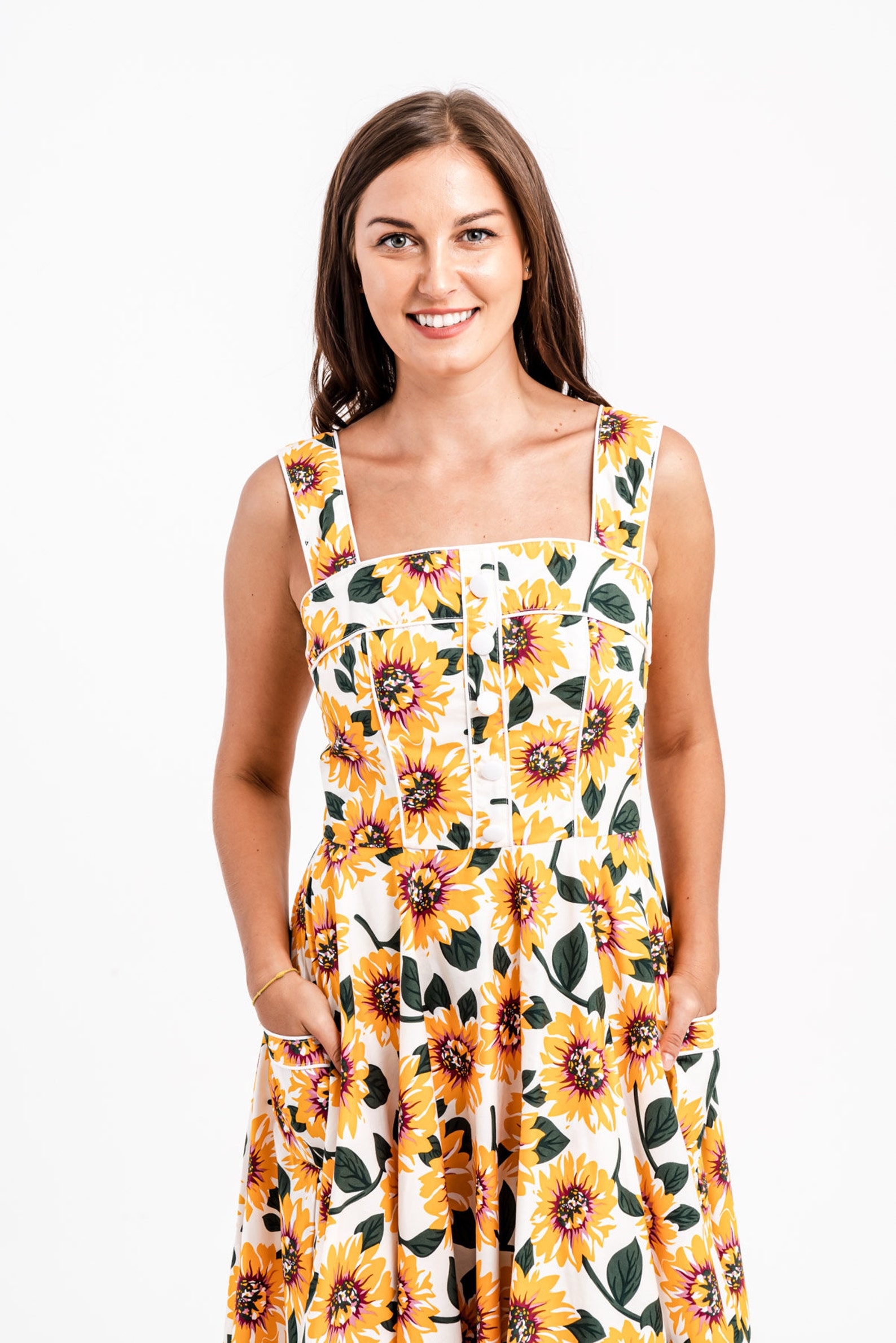 Sunflower Dress Summer Dress Sundress Floral Dress Vintage Etsy