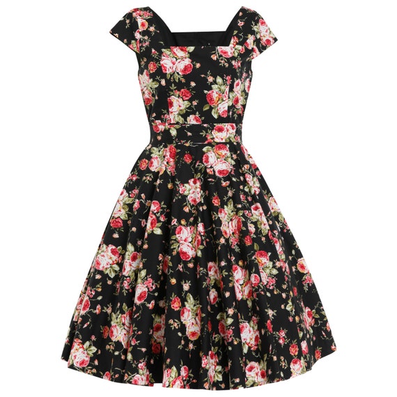 Floral Dress Vintage Dress 50s Dress Rose Flower Women Summer | Etsy