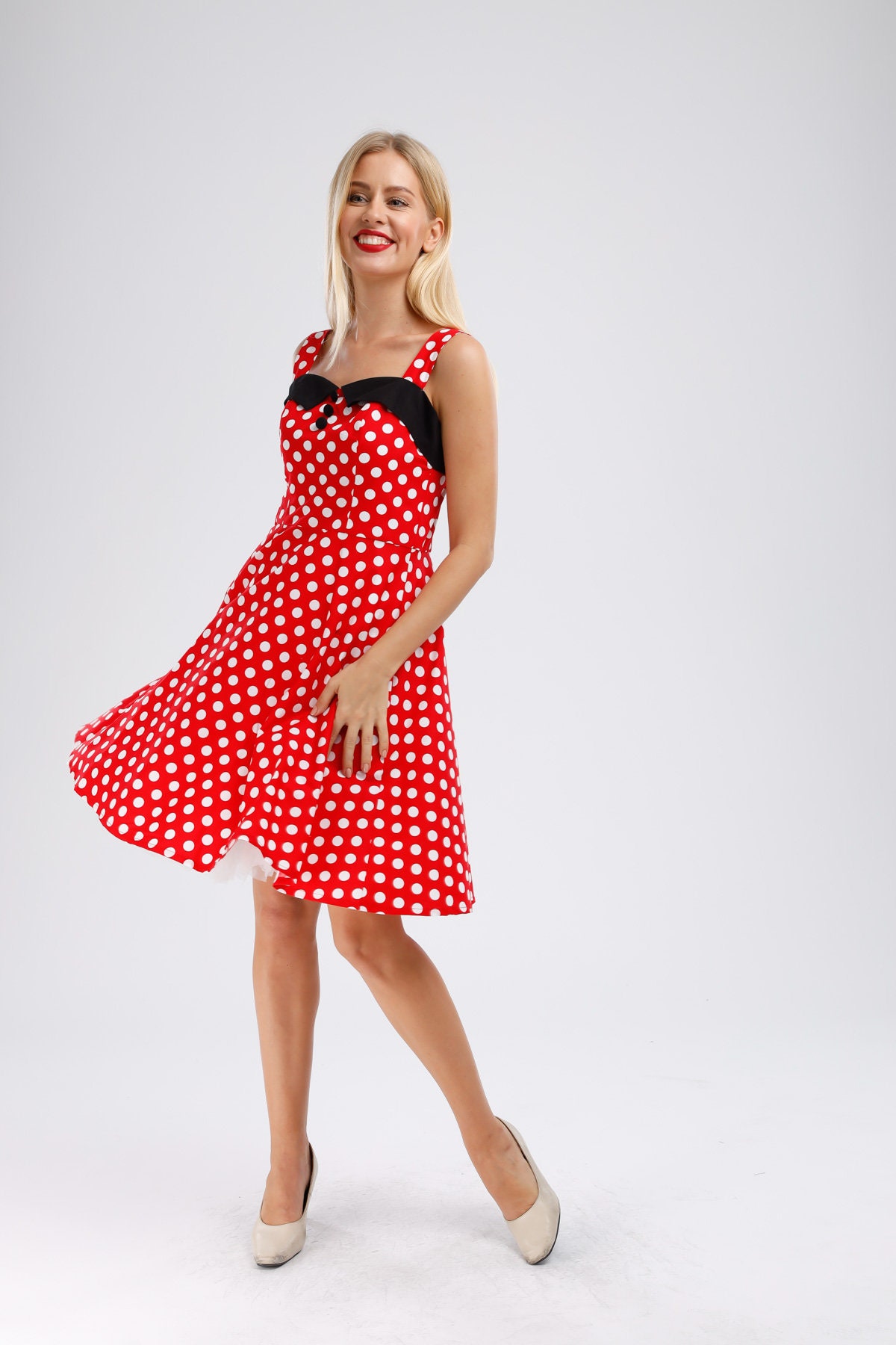 Minnie Mouse Dress Disney Dress Mickey Mouse Red Polka Dots - Etsy