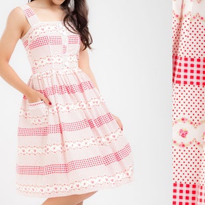 Pink Gingham Dress Summer Dress Picnic Dress Vintage Dress Birthday Dress 50s Rockabilly Dress Pinup Dress Retro Dress Swing Party Dress
