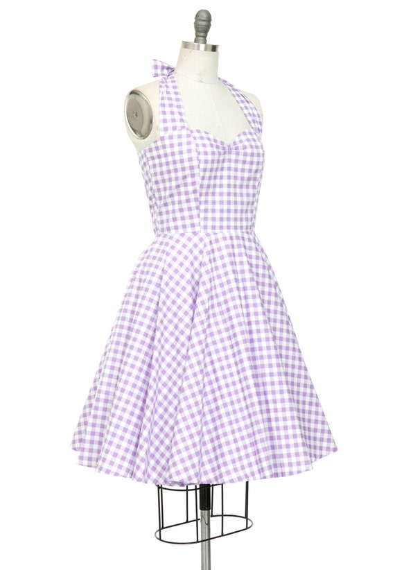 purple gingham dress