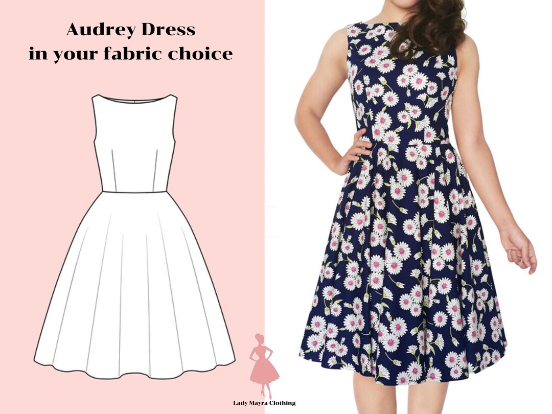 AUDREY CUSTOM MADE Dress in Your Choice of Fabric Vintage - Etsy