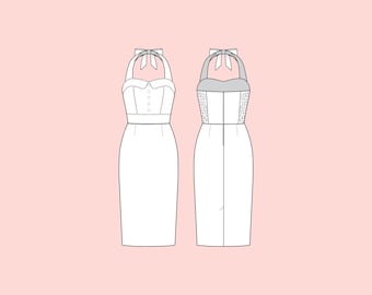 Vestido de estilo vintage hecho a medida. Elige la tela, la talla, el estilo de la falda y el largo.
