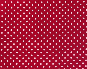 Red Polka Dot Fabric 100% Cotton Fabric for CUSTOM ORDER or by the YARD - Floral Fabric Polka Dot Fabric Gingham Fabric Face Mask Fabric