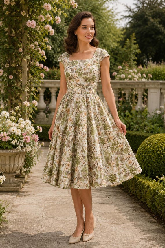 1950s beach dress ANNA Tropical Floral Cotton Dress: Retro Hawaiian Style 34 42 1X 44 pcat-216 $375 Ramy Brook Women SIZE:OS