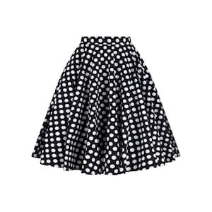 Polka Dot Skirt Circle Skirt Black Dot Skirt Black Skirt Swing Skirt Vintage Skirt Rockabilly Skirt Pin up Skirt Retro Skirt 50s Party Skirt