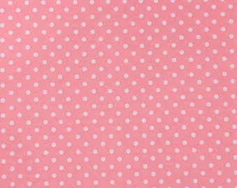 Coral Polka Dot Fabric 100% Cotton Fabric for CUSTOM ORDER or by the YARD - Floral Fabric Polka Dot Fabric Gingham Fabric Face Mask Fabric