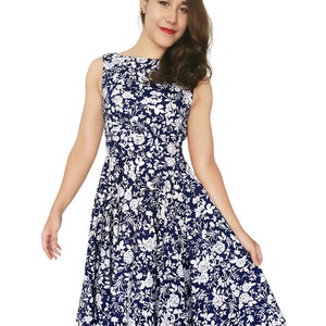 1950s Dress Vintage Dress Rose Flower Girl Dress Women Summer Dress Floral Dress Rose Flower Rockabilly Dress Pin Up Dress Retro Party Dress