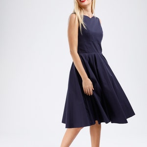 Navy Dress Navy Women Vintage Dress Navy Summer Formal Dress Evening Dress Cocktail Dress PinUp Dress 50s Dress Retro Dress Rockabilly Dress